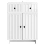 vidaXL Buffet Blanc brillant 66 x 34 5 x 90 cm Bois d'ingénierie
