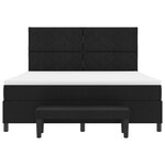 vidaXL Lit à ressorts avec matelas et banc noir 180x200 cm Tissu
