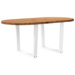 vidaXL Table à manger marron clair bois de chêne massif ovale