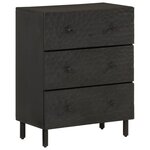 vidaXL Armoires latérales 3Pièces noir 60x33x75cm bois massif de manguier