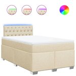 vidaXL Sommier à lattes de lit avec matelas Crème 120x200 cm Tissu