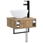 vidaXL Basin de lavage mural Chêne artisanal 40 x 35 x 39 cm