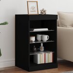 vidaXL Buffet avec lumières LED noir 41x37x67 cm