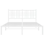 vidaXL Cadre de lit métal avec tête de lit blanc 140x200 cm