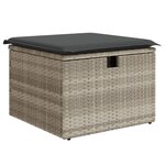 vidaXL Salon de jardin 9 Pièces avec coussins gris clair résine tressée