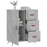 vidaXL Buffet gris béton 69 5x34x90 cm bois d'ingénierie