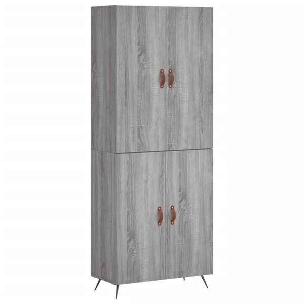 vidaXL Buffet haut Sonoma gris 69 5x34x180 cm Bois d'ingénierie