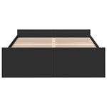 vidaXL Cadre de lit et tiroirs noir 120x190 cm bois d'ingénierie