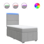 vidaXL Sommier à lattes de lit avec matelas Gris clair 100x200cm Tissu