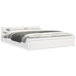 vidaXL Cadre de lit sans matelas blanc bois massif 150x200 cm