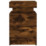 vidaXL Table de chevet avec lumières LED chêne fumé 35x39x55 cm