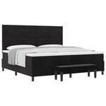 vidaXL Lit à ressorts avec matelas Noir 200 x 200 cm Velours