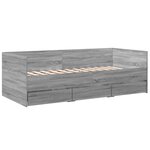 vidaXL Lit de jour et tiroirs sonoma gris 90x190 cm bois d'ingénierie