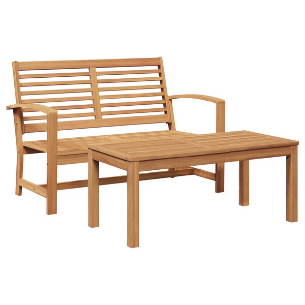 vidaXL Ensemble de canapé de jardin 2 Pièces Naturel Bois de teck solide