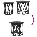 Tables d'appoint empilables vidaXL 2 Pièces Noir Chêne en bois