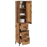 vidaXL Haut Armoire Bois Ancien 34 5 x 34 x 180 cm Bois d'ingénierie