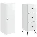 vidaXL Ensemble de Meubles 2 Pièces Blanc brillant 34 5 x 34 5 x 90 cm
