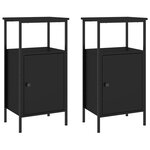 vidaXL Tables de chevet 2 Pièces noir 41x31x80 cm bois d’ingénierie