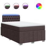 vidaXL Sommier à lattes de lit et matelas marron foncé 120x190cm tissu
