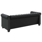 vidaXL Canapé Chesterfield à 3 places cuir synthétique noir
