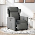 vidaXL Fauteuil inclinable électrique Gris foncé Tissu