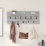 vidaXL Porte-manteau mural avec étagère avec stockage Sonoma gris 100 x 40 x 12 cm