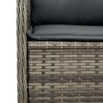 vidaXL Salon de jardin 7 Pièces avec coussins Gris Résine tressée