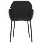 vidaXL Chaises à manger lot de 2 noir tissu et similicuir