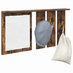 vidaXL Porte-manteau mural avec étagère Chêne fumé 85 x 10 x 45 cm