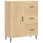 vidaXL Buffet haut Chêne sonoma 69 5x34x180 cm Bois d'ingénierie