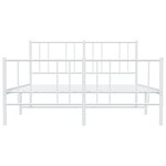 vidaXL Cadre de lit métal sans matelas et pied de lit blanc 150x200 cm