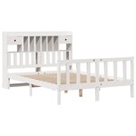 vidaXL Lit bibliothèque sans matelas blanc 160x200 cm bois pin massif