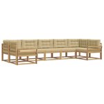 vidaXL Ensemble de canapés d'extérieur 7 Pièces Blanc et Beige