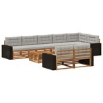 vidaXL Ensemble de canapés d'extérieur avec coussin 9 Pièces