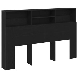 vidaXL Cabinet de Tête de Lit Chêne noir 160 x 19 x 103.5 cm