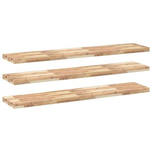 vidaXL Étagères flottantes 3 Pièces 140x30x4 cm acacia massif non traité