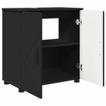 vidaXL Cabinet de salle de bain avec stockage Noir 61 x 35 x 64 cm