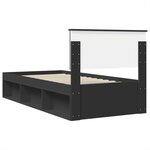 vidaXL Cadre de lit Noir 75 x 190 cm Bois d'ingénierie