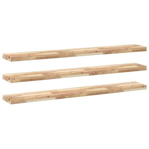 vidaXL Étagères flottantes 3 Pièces 160x20x4 cm acacia massif non traité