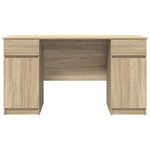 Bureau vidaXL en chêne Sonoma 140x49x76 cm en bois d'ingénierie