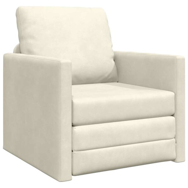 vidaXL Canapé-Lit 60cm Crème Velours