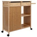 vidaXL Chariot de Cuisine avec Roues Naturel 90 5 x 36 x 86 5 cm