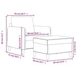 vidaXL Fauteuil avec repose-pied Gris foncé 60 cm Velours