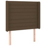 vidaXL Sommier à lattes de lit matelas LED Marron foncé 90x200cm Tissu