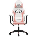 vidaXL Chaise de jeu de massage Blanc et rose Similicuir