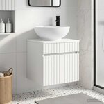 vidaXL Meuble de lavabo mural Blanc brillant 49 x 44 5 x 66 5 cm