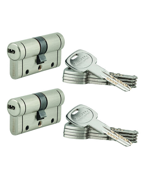 THIRARD - Lot de 2 cylindres Trafic 12  30x30mm  nickel  anti-arrachement  anti-perçage  anti-casse  10 clés - THIRARD