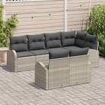 vidaXL Ensemble de canapé de jardin Gris clair polyrotin
