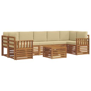 vidaXL Ensemble de canapés d'extérieur 8 pc Naturel et Beige