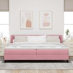 vidaXL Lit à ressorts avec tête de lit Rose 200 x 200 cm Velours